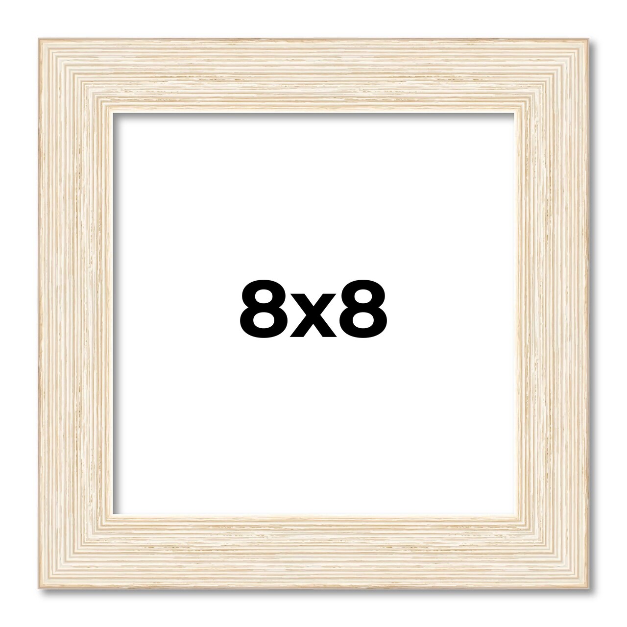 8x8 Wide Barnwood Picture Frame with UV-Resistant Acrylic & Acid Free Backing, Available in 6 Paint Finishes - Grey, Brown, White, and Black